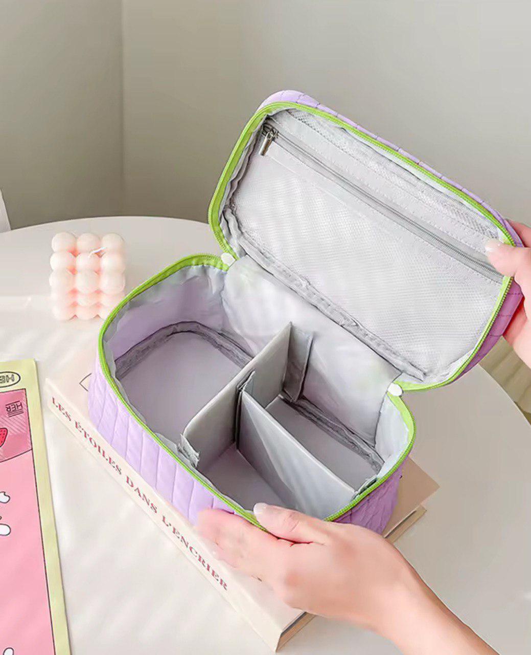 Косметичка текстильна з ручкою 24х14х15 см Фіолетовий (ST0482) - фото 5 Косметичка текстильна з ручкою 24х14х15 см Фіолетовий (ST0482) - фото 5