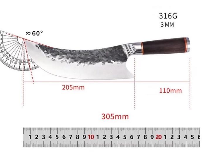 Ніж кухонний ручної роботи LZJ-18 30,5 см - фото 6 Ніж кухонний ручної роботи LZJ-18 30,5 см - фото 6