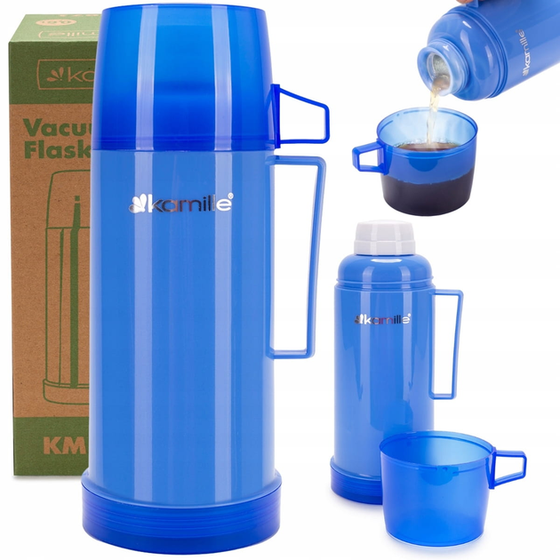 Термос із ручкою Kamille KM-2071 зі скляною колбою та 2 чашками 600 мл Синій (150-84-2071.2) - фото 10 Термос із ручкою Kamille KM-2071 зі скляною колбою та 2 чашками 600 мл Синій (150-84-2071.2) - фото 10