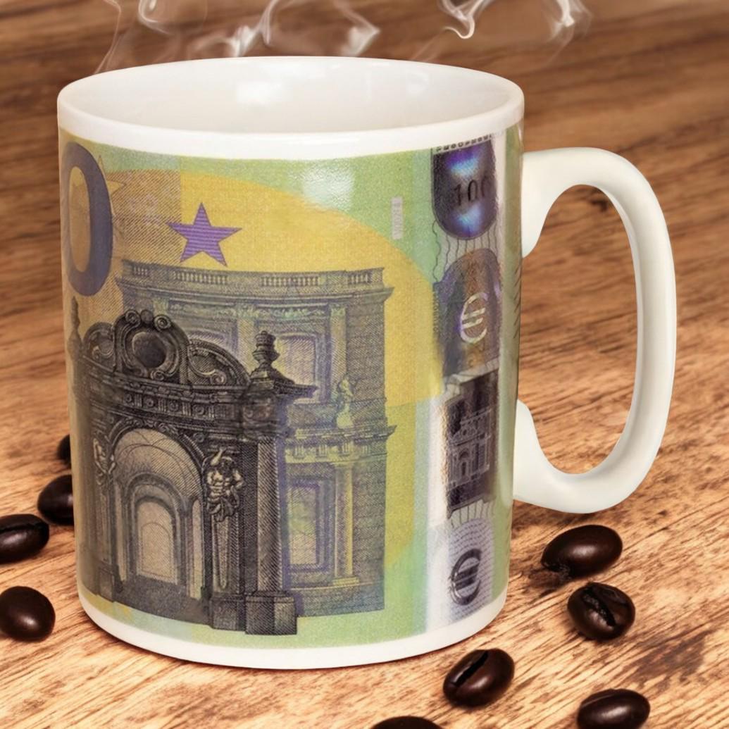 Большая керамическая кружка "Евро", 1 литр