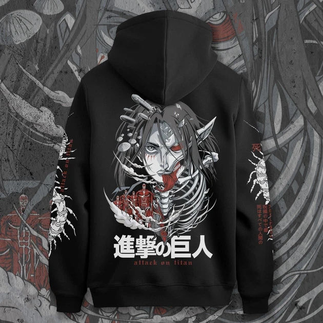 Худи для подростка мальчика с принтом Атака Титанов Эрен Йегер 150 см (Anime11240)