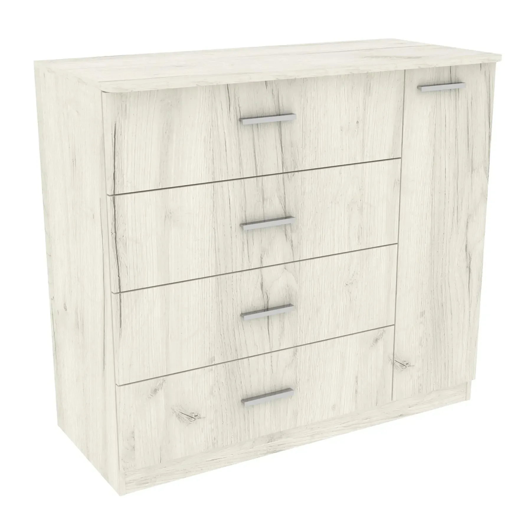 Комод Kontinent Сабріна №2 110х50х100 см Дуб Крафт Білий (51952236) - фото 1 Комод Kontinent Сабріна №2 110х50х100 см Дуб Крафт Білий (51952236) - фото 1