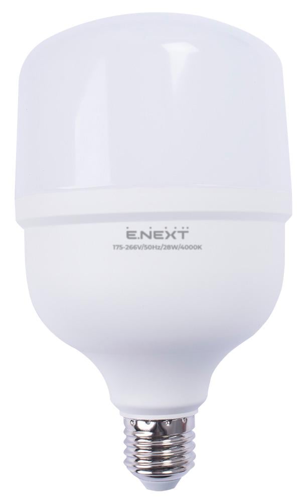 Лампа світлодіодна E.NEXT e.LED.lamp.HP.E27.28.4000 28W 230V 2800 Lm 4000K E27 надпотужна 172x100 мм (l0650637)