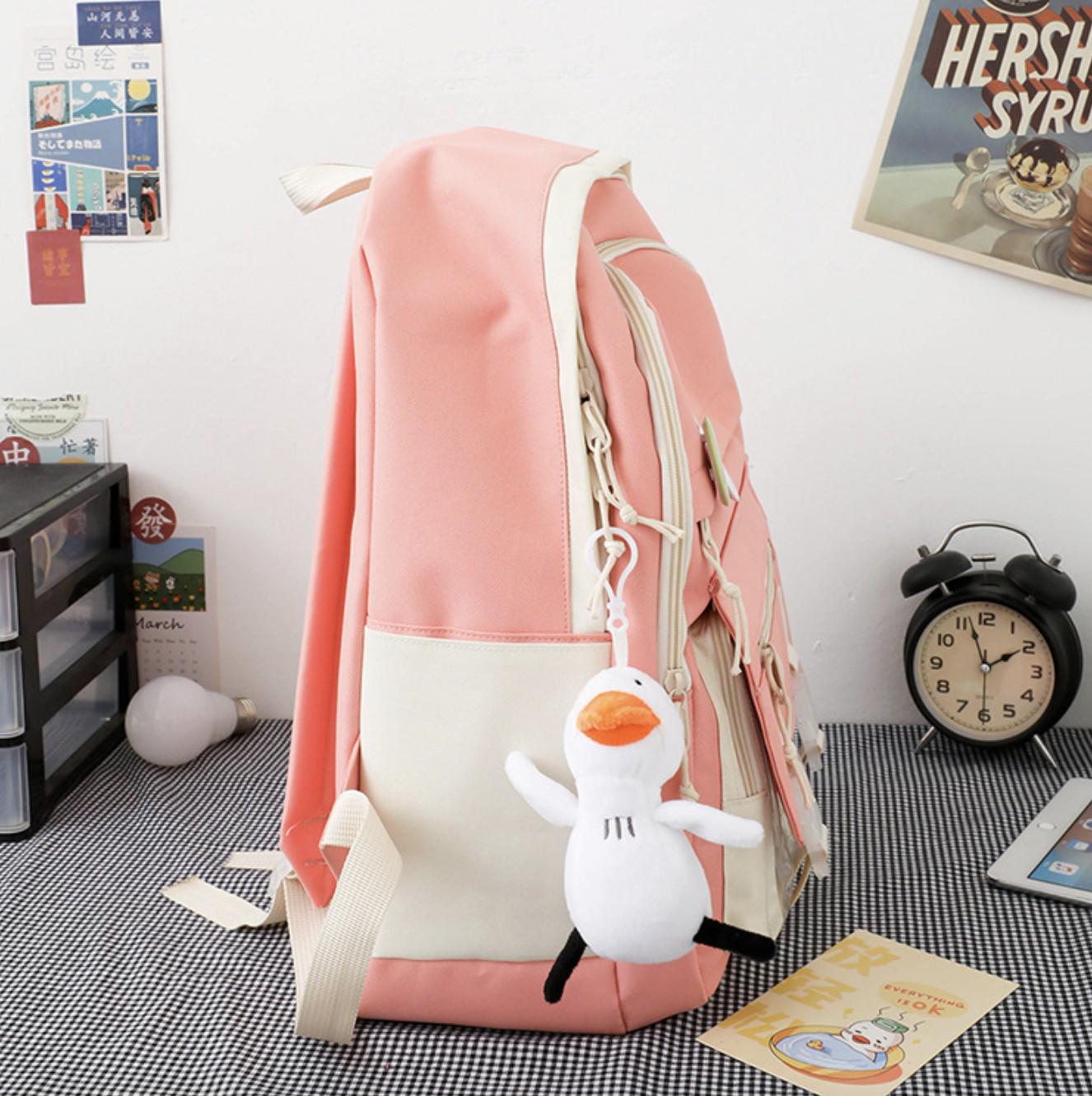 Рюкзак 4 в 1 школьный для девочки пудра Kay (набор: рюкзак, шоппер, пенал, сумочка) (DR015165) - фото 3