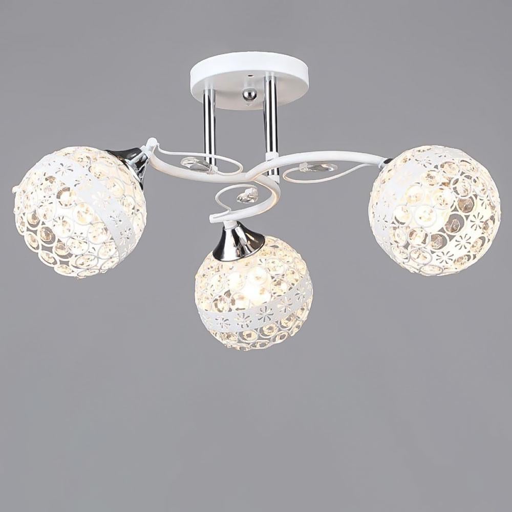 Люстра стельова Light House SR-20388/3 WT+CR D480хH235 E27 Білий/Хром