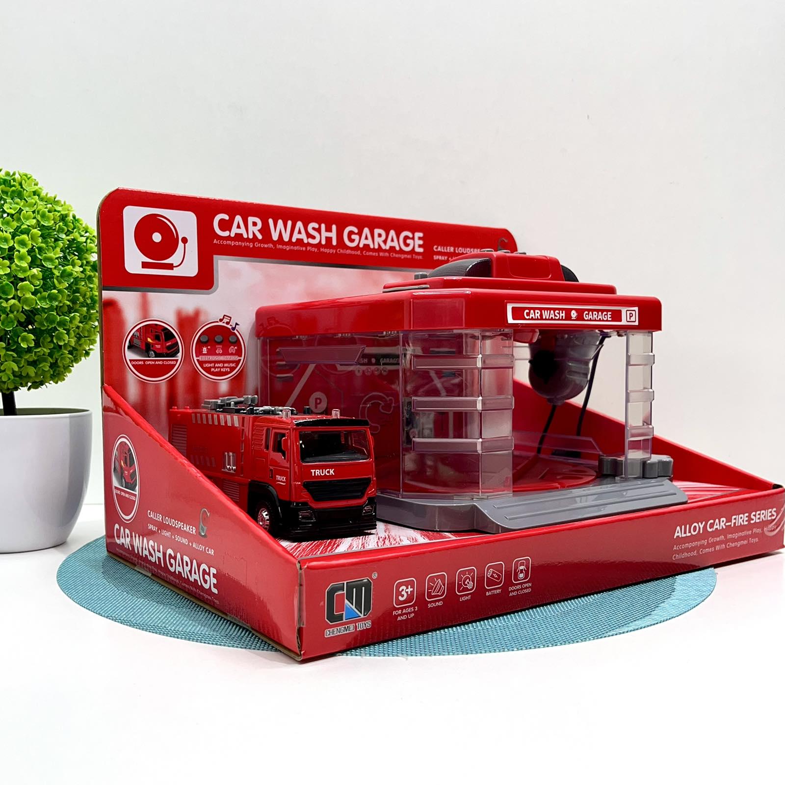 Набор игровой Пожарная автомойка металлопластиковая/машинка подсветка/парогенератор/звуки/подвижные элементы/микрофон Красный (CLM 886) Набор игровой Пожарная автомойка металлопластиковая/машинка подсветка/парогенератор/звуки/подвижные элементы/микрофон Красный (CLM 886)