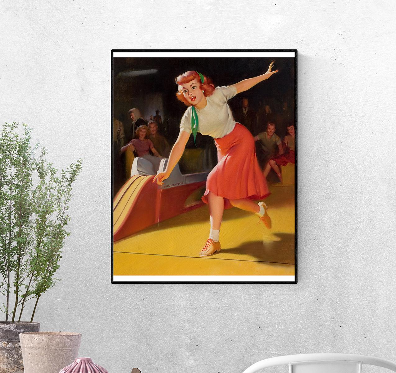 Постер Боулинг в 50-х. Билл Мэдкалф формат А-4 (pin_up2135001_Poster)