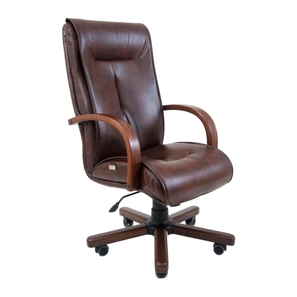 Офисное кресло руководителя Richman Boston VIP Wood M3 MultiBlock натуральная кожа Lux Коричневый (64ca425104b9e938a47ba1df)