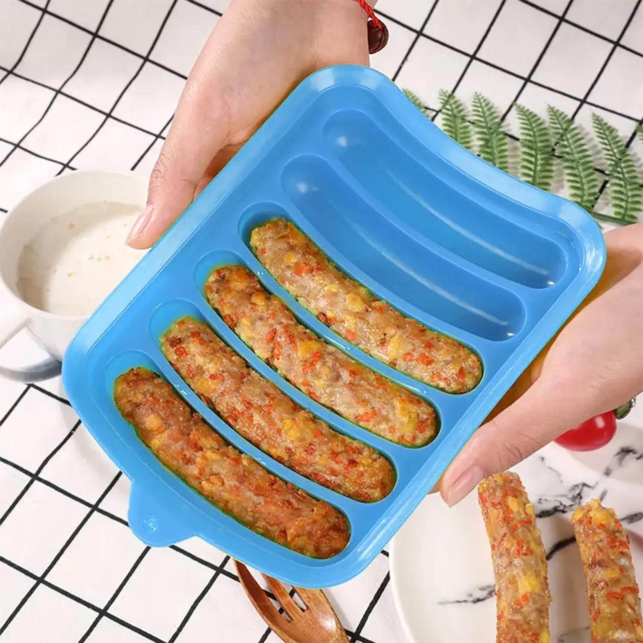 Форма для сосисок/ковбасок Sausage Silicone Mold 6 осередків Блакитний (8616066f) - фото 4