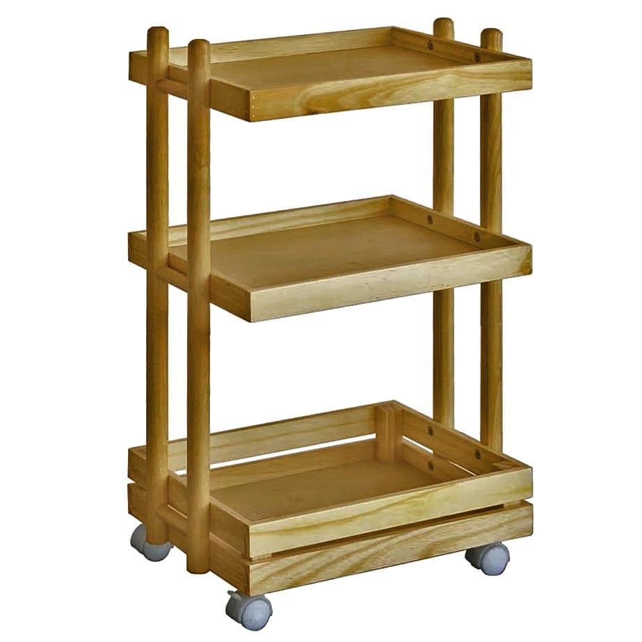 Этажерка для ванной из дерева на колесиках Плонимар Сиена (АБТ-009805)
