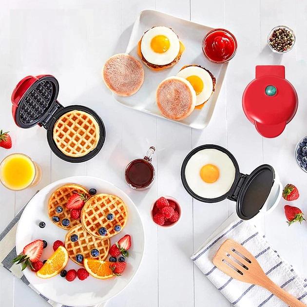 Вафельница портативная с антипригарным электрическим покрытием Красный (e6412a06) - фото 7 Вафельница портативная с антипригарным электрическим покрытием Красный (e6412a06) - фото 7
