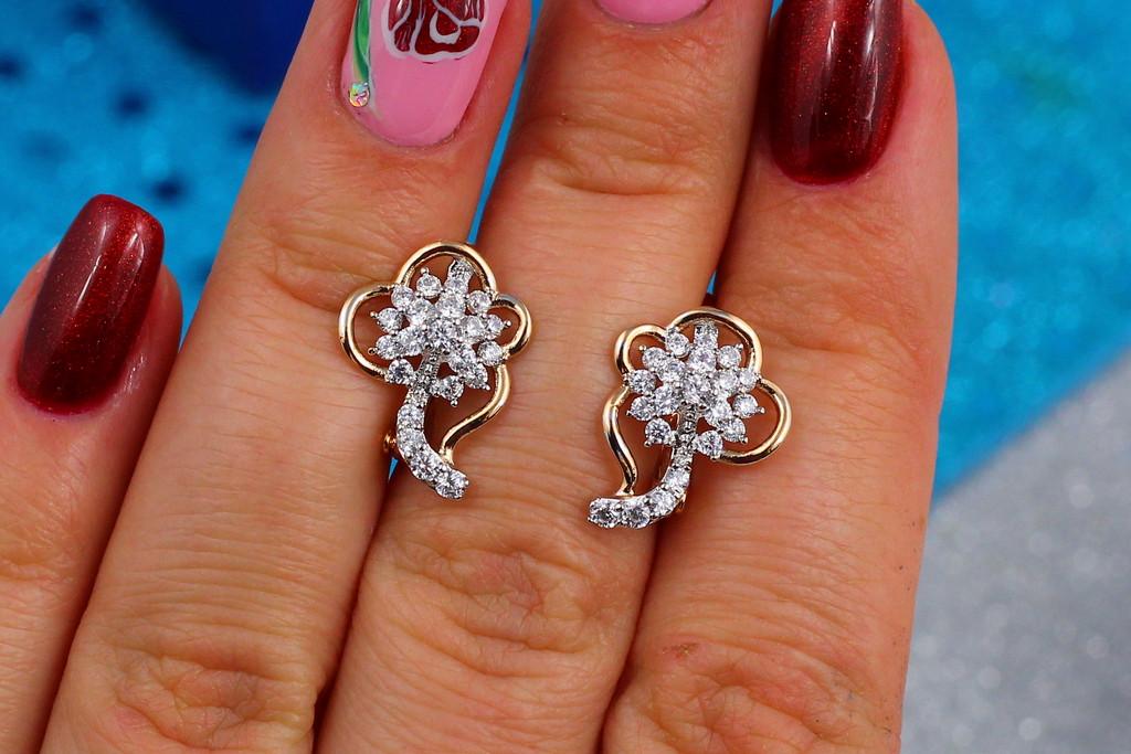 Серьги Xuping Jewelry Родированный одуванчик 1,5 см Золотистый