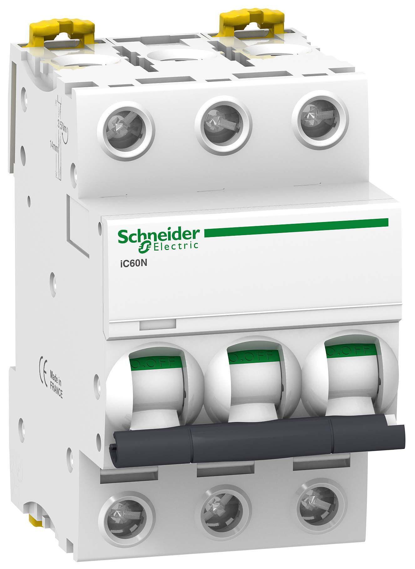 Автоматический выключатель Schneider Electric iC60N C 3P 2A (A9F74302)