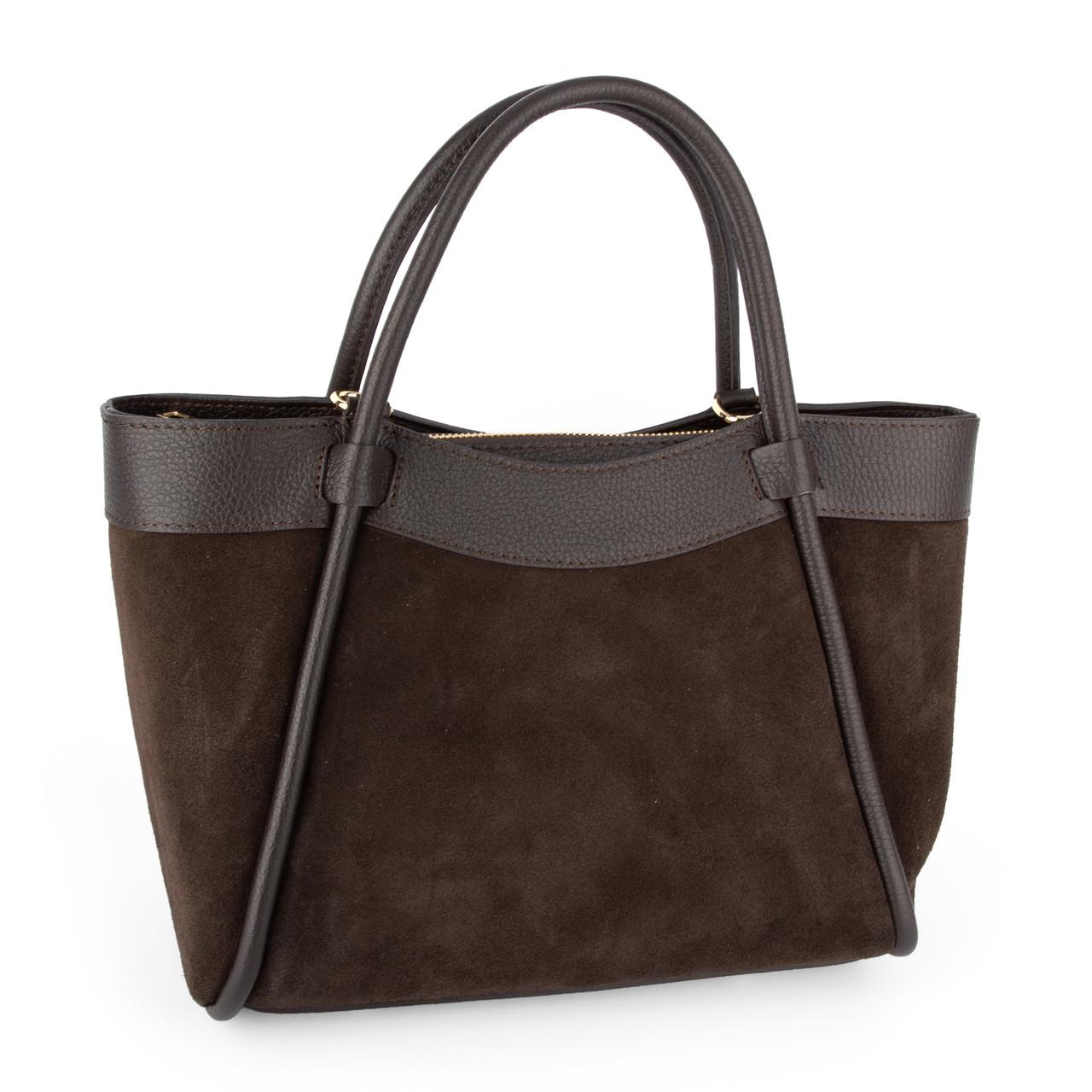 Сумка женская Virginia Conti замшевая с 2 ручками Шоколадный (04027) - фото 1