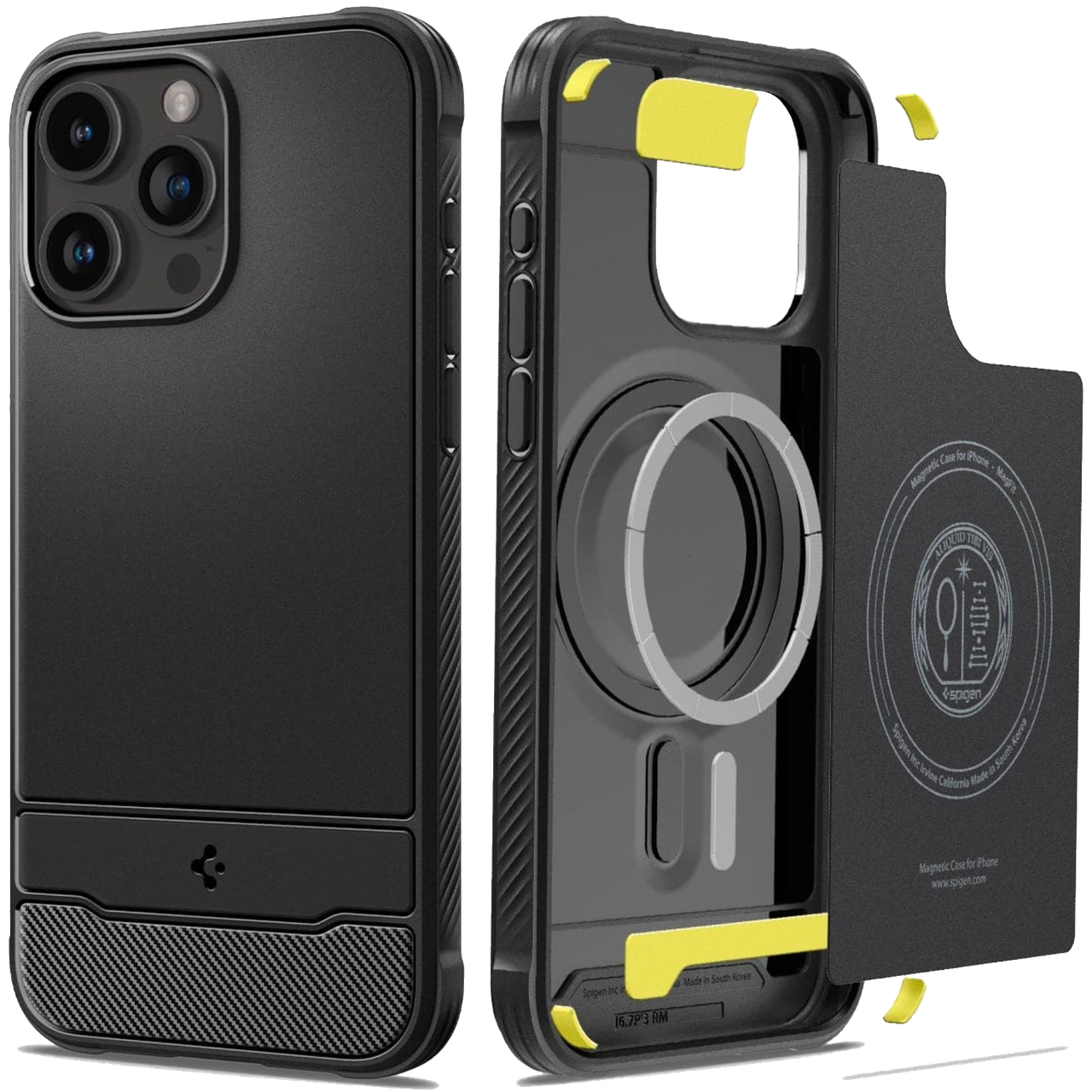 Чехол накладка Spigen Rugged Armor Case with MagSafe for iPhone 15 Pro Max Black (ACS06561)