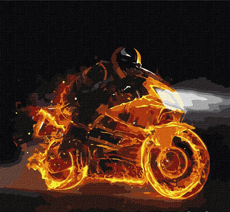 Картина по номерам Идейка Горящая скорость 40х40 см (KHO5029)