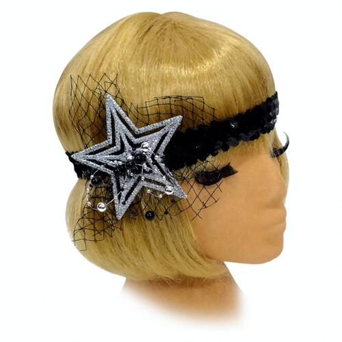 Резинка на голову Звезда Seta Decor 16-896BLK-SL