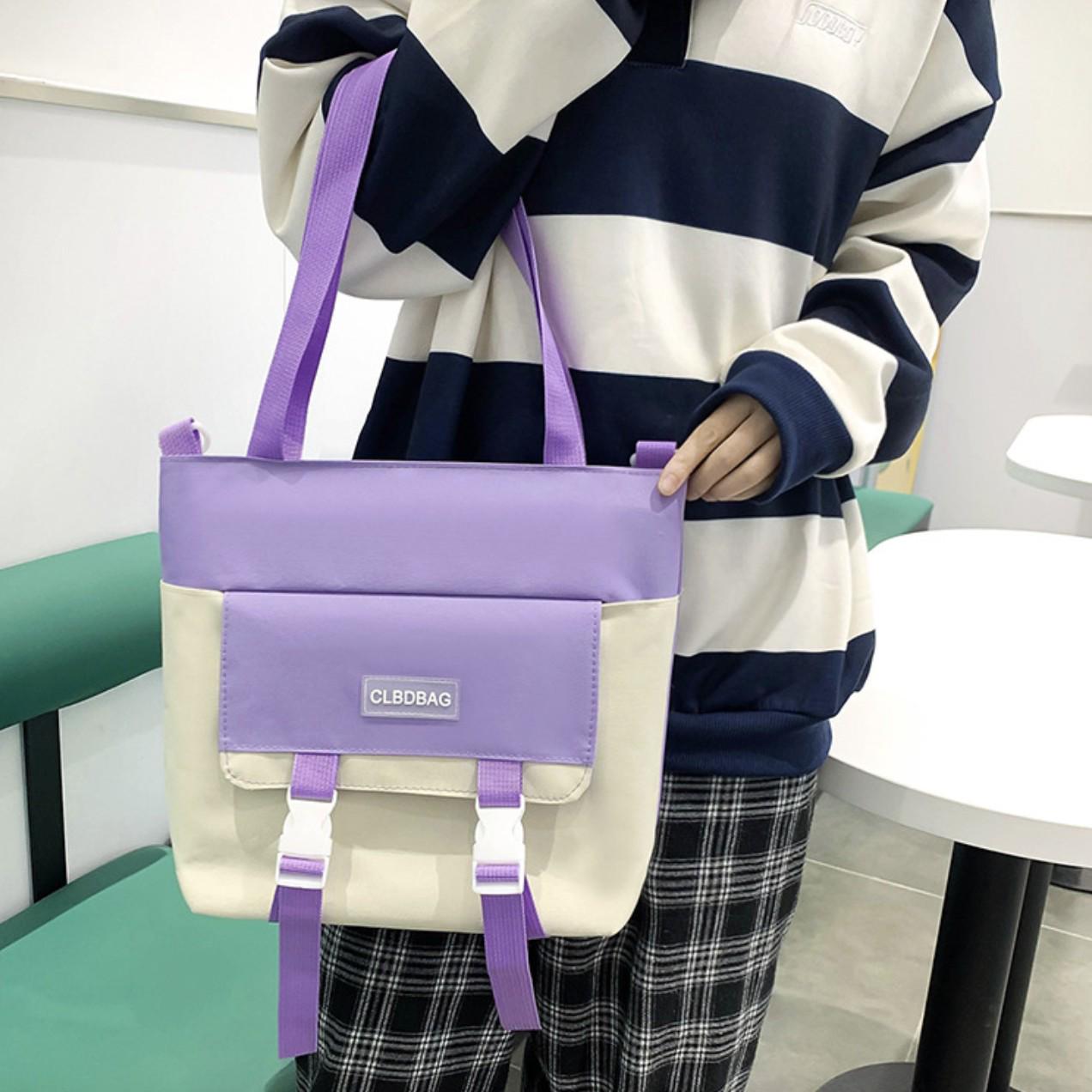 Рюкзак шкільний для дівчинки 5в1 CLBDBAG 2190 шоппер/пенал/сумочка/гаманець Біло-фіолетовий (DR016812) - фото 3 Рюкзак шкільний для дівчинки 5в1 CLBDBAG 2190 шоппер/пенал/сумочка/гаманець Біло-фіолетовий (DR016812) - фото 3