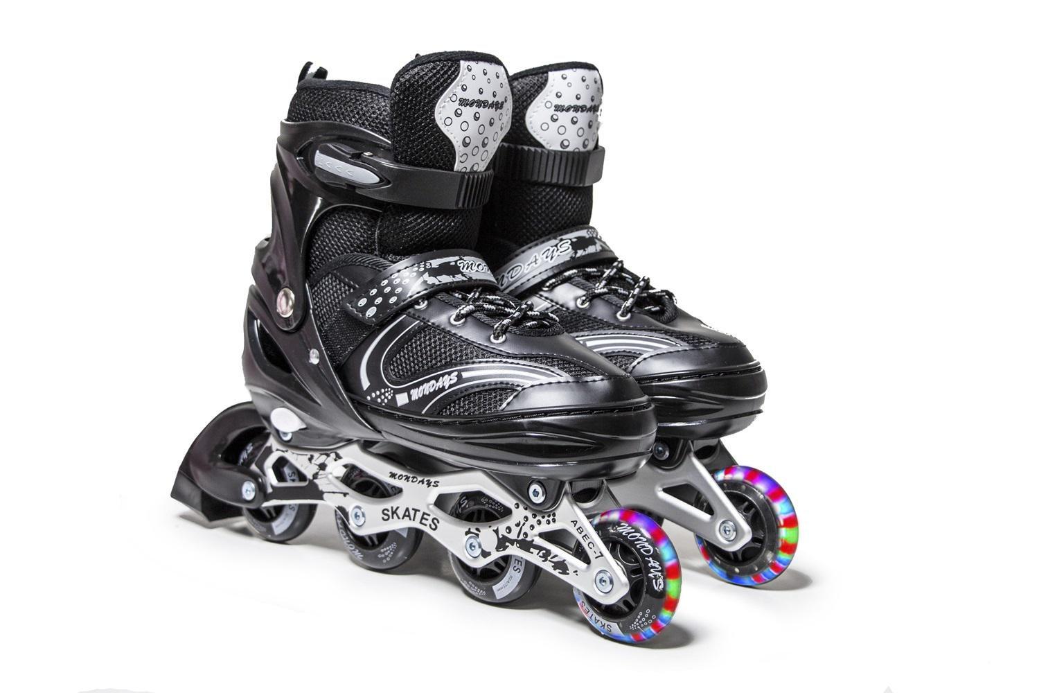 Роликовые коньки Happy Mondays колеса со светом PU 27-29,5 р. 43-46 см Black (692937574) - фото 1