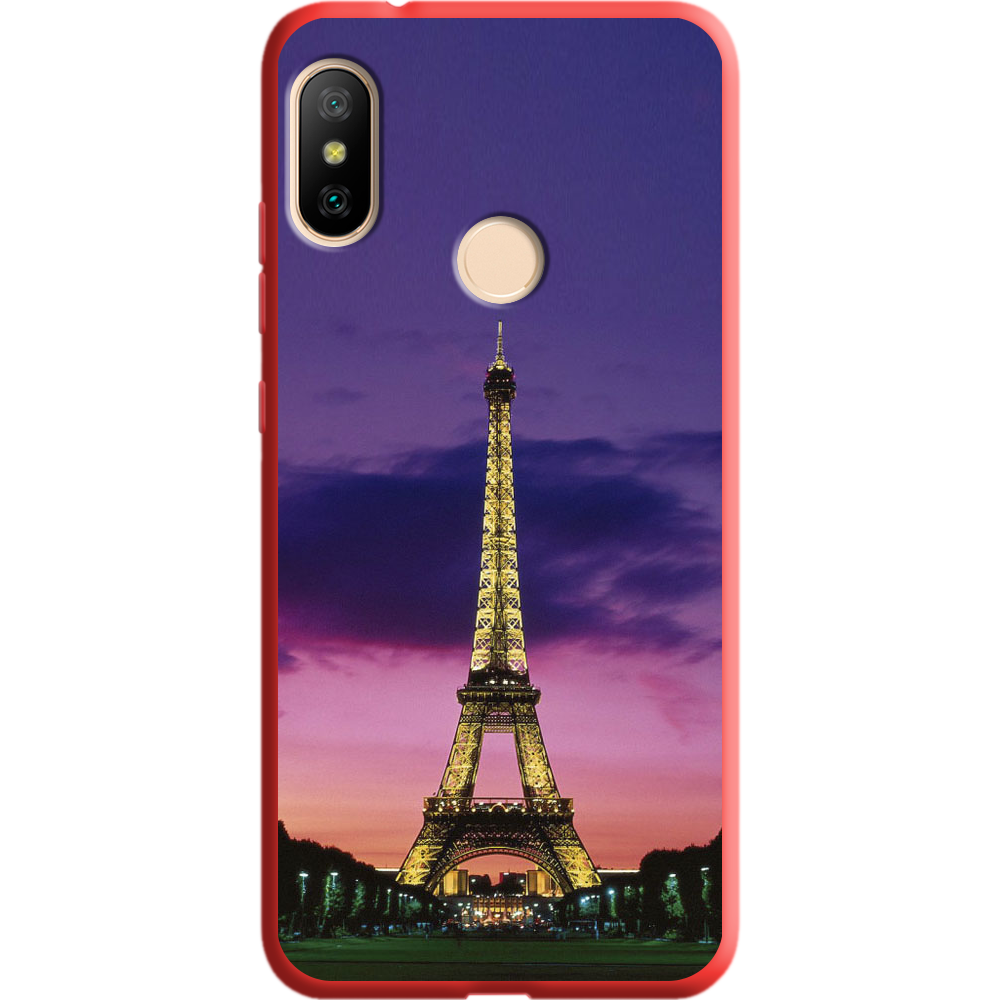 Чехол BoxFace Xiaomi Mi A2 Lite Полночь в Париже Красный силикон (34892-up964-36145)
