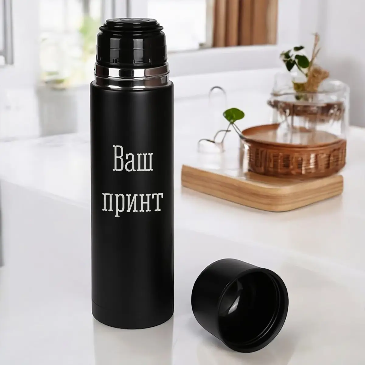 Термос Camp Конструктор деревянная подарочная коробка 750 мл Черный (8-6-5014216)