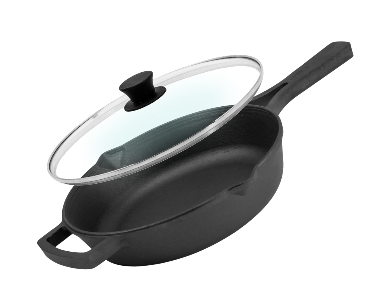 Сковорода чугунная Brizoll 24 см с литой ручкой и стеклянной крышкой (32551120) Сковорода чугунная Brizoll 24 см с литой ручкой и стеклянной крышкой (32551120)