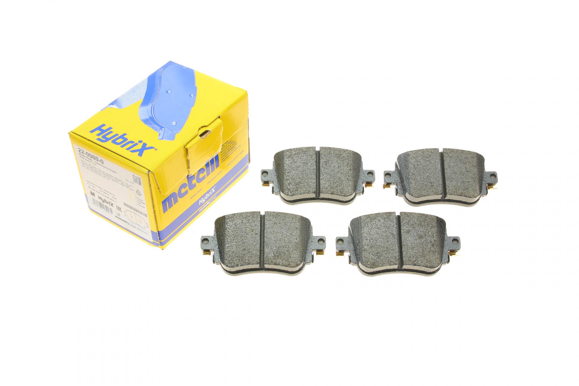 Колодки тормозные задние METELLI Audi Q3/Skoda Octavia/Seat Leon/VW Golf/Caddy IV 14- (22-0980-0)