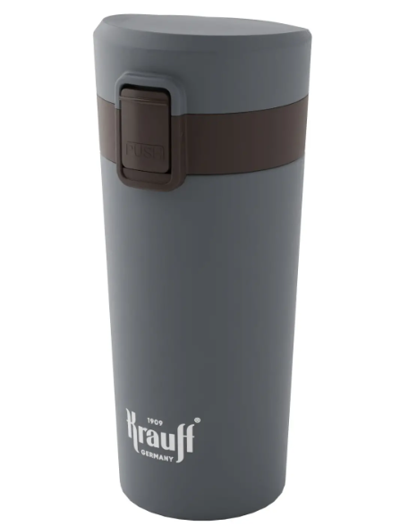Термокружка Krauff Trend из нержавеющей стали для кофе/чая 350 мл Серый с черным (26-309-015)