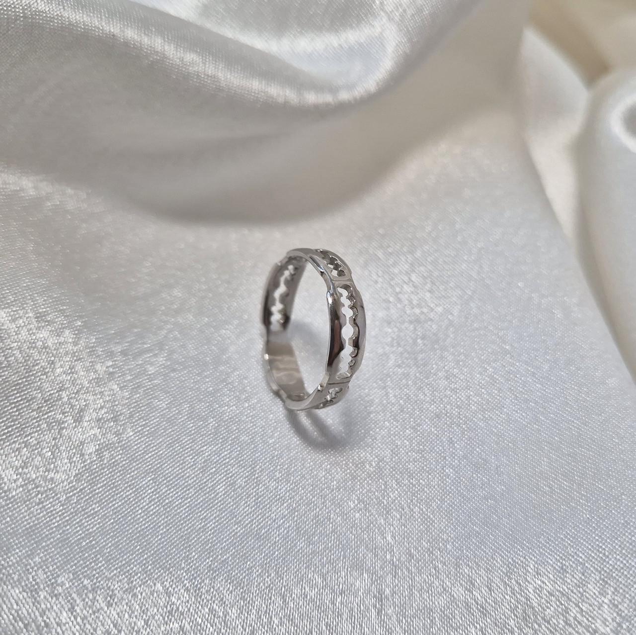 Каблучка без каменів леза 19 срібло 925 проби родоване 2,75 г р. 19 (1448r) - фото 4