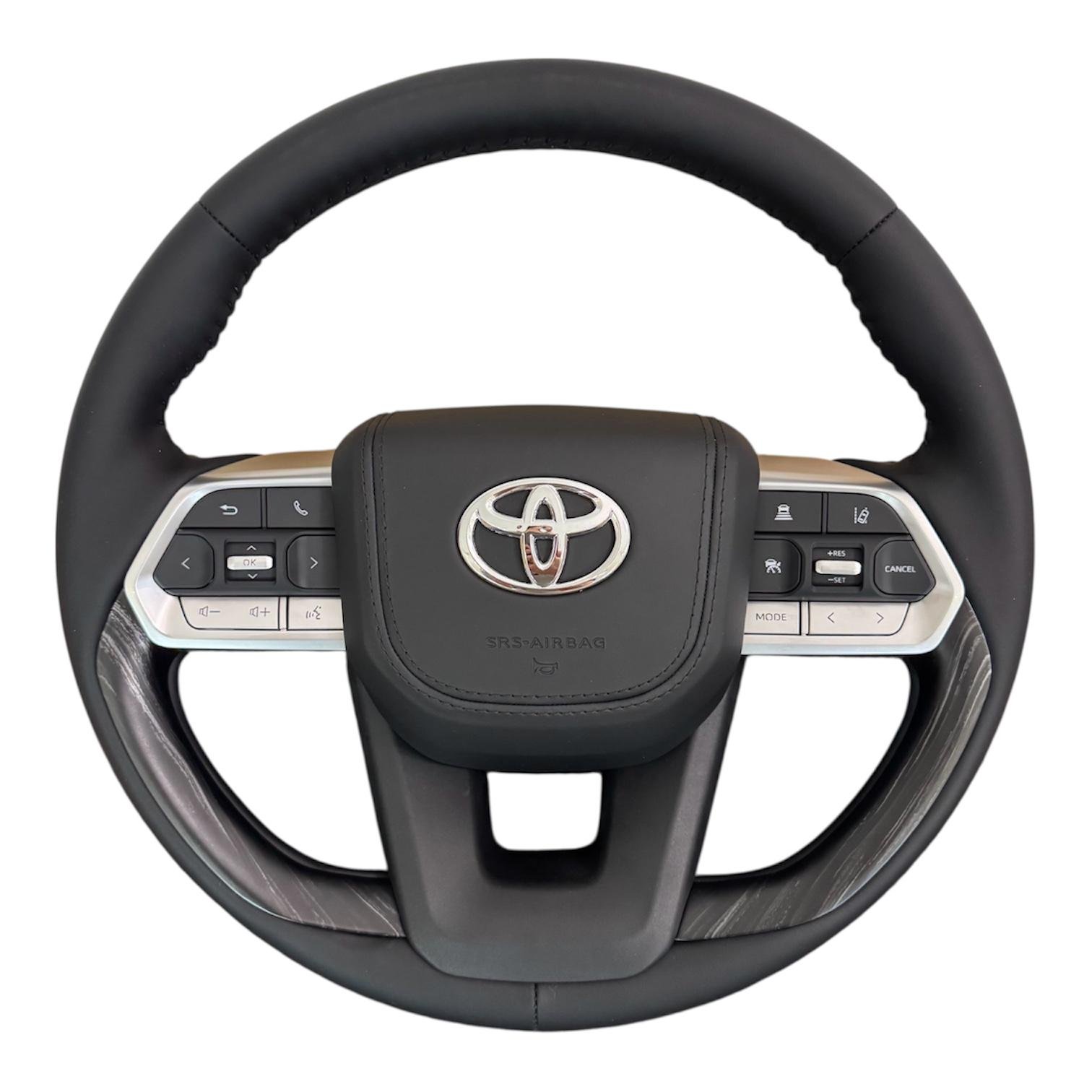 Руль для Toyota Land Cruiser 200/Prado 150 в стиле LC300 подушка из кожи в сборе Дерево (30293445)