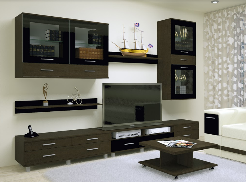 Полка навесная 4ПН Modern Флоренция из ДСП и МДФ Венге Черный - фото 2 Полка навесная 4ПН Modern Флоренция из ДСП и МДФ Венге Черный - фото 2