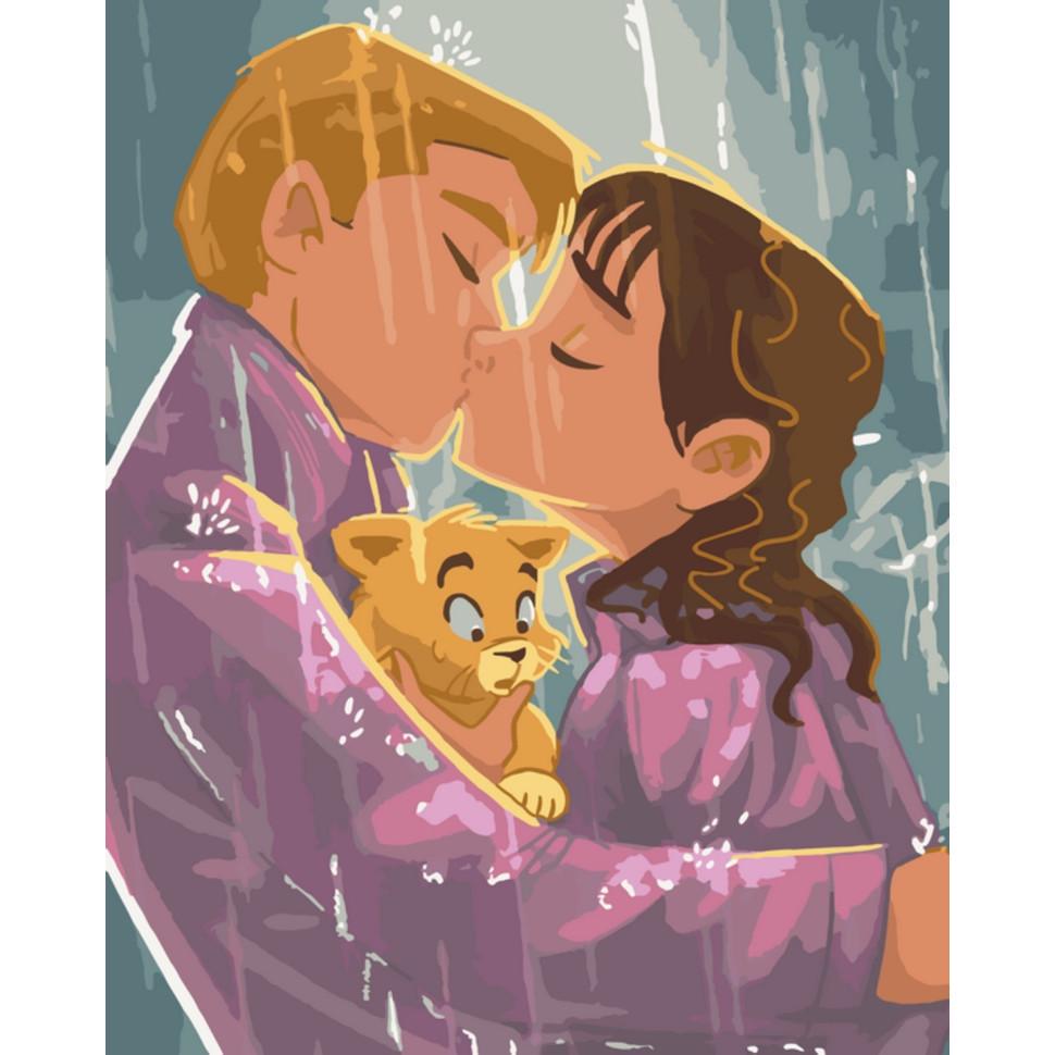 Картина по номерам ART CRAFT Поцелуй под дождем 40x50 см Разноцветный (PM-194-K-651)