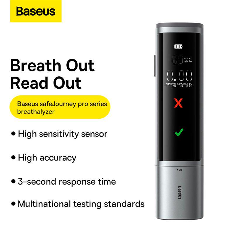 Алкотестер Baseus SafeJourney Pro Series Breathalyzer Grey (CRCX060014) - фото 6