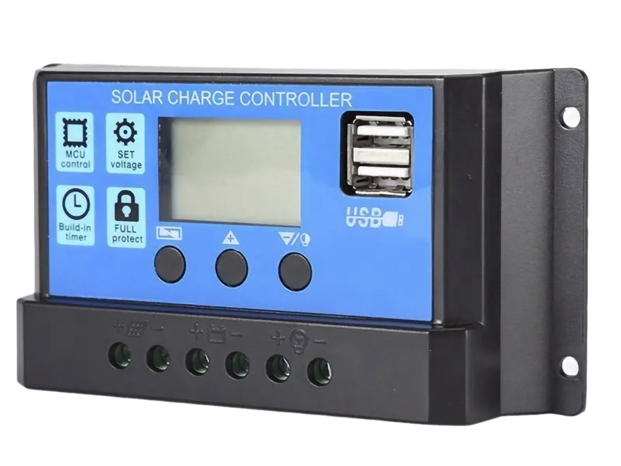 Контроллер заряда солнечный 10А 12/24В OTS с дисплеем и USB PWM