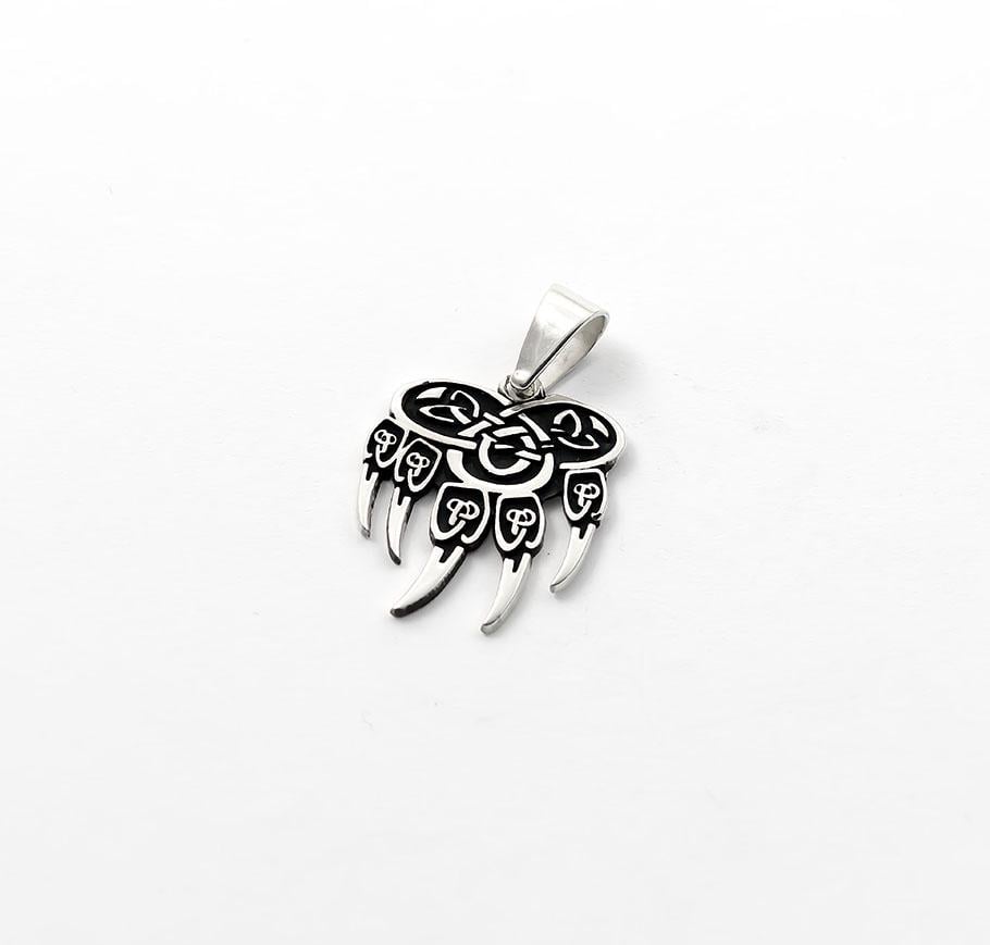 Кулон Maxi Silver 7983 Славянский оберег лапа увеселя медвежонка (87983)