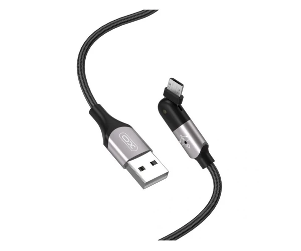 Кабель дата с индикатором зарядки Xo NB176 USB to MicroUSB 2,4 A 1,2 м Black