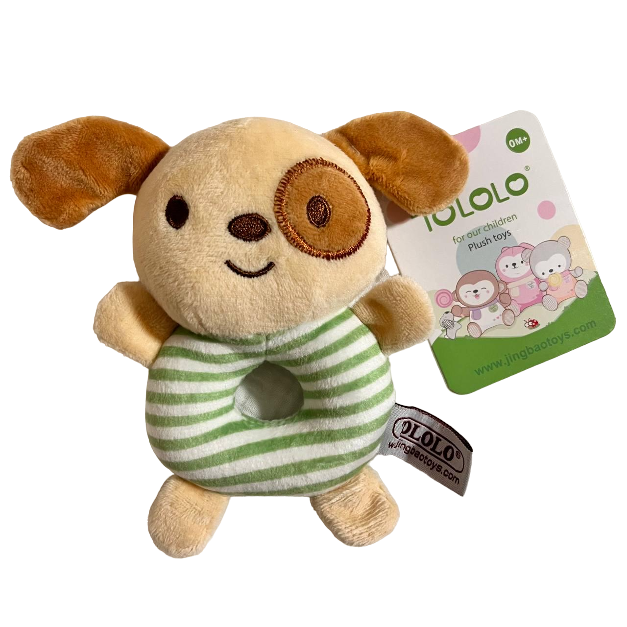 Погремушка детская Собачка пищит/гремит и шуршит Зеленый (51848)