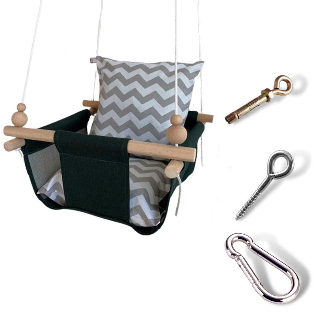 Детская качеля Infancy Зигзаги Серый/Темно-зеленый (9672134)