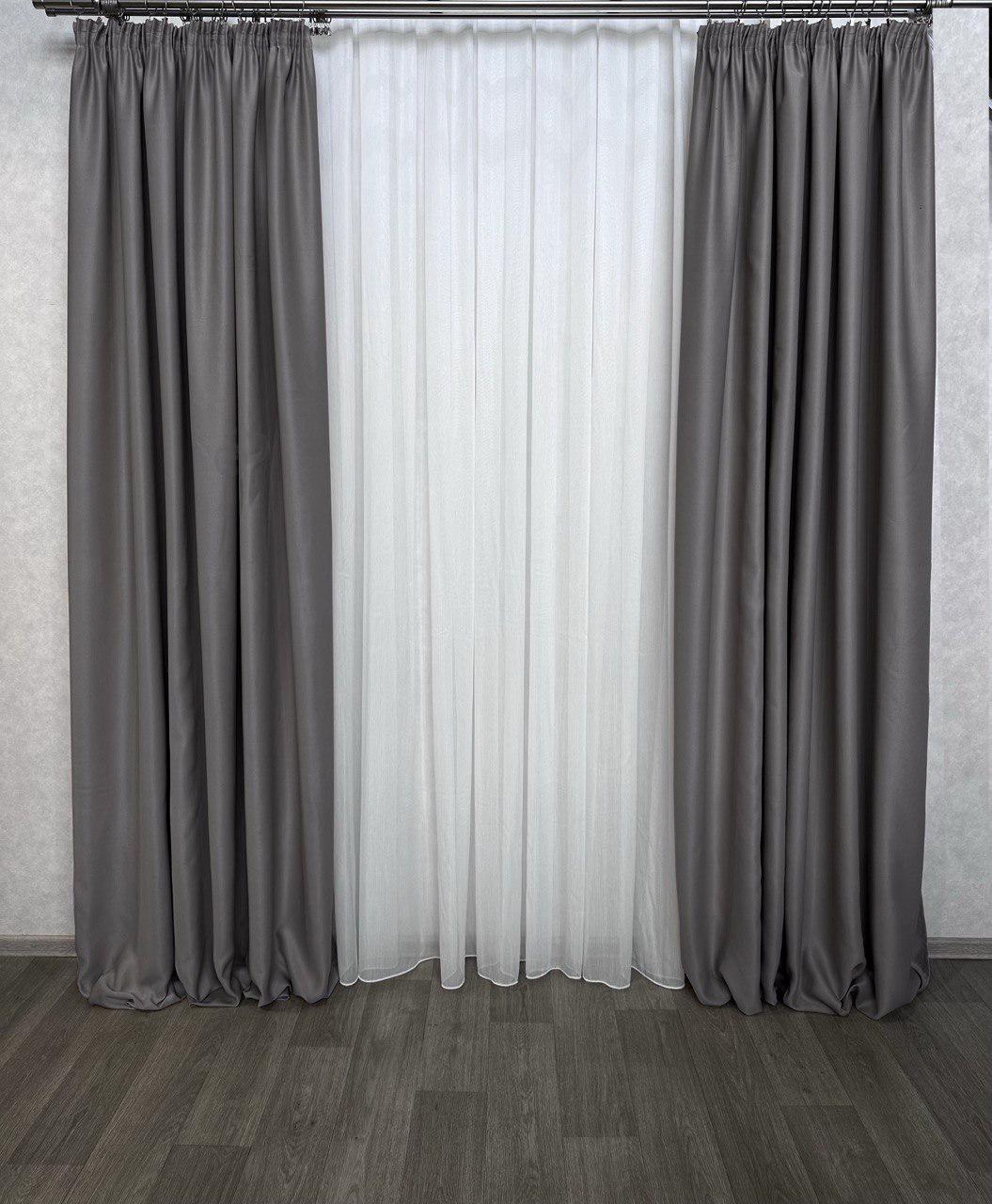 Комплект штор Aldo блэкаут 200х275 №16 2 шт. Темно-серый - фото 1 Комплект штор Aldo блэкаут 200х275 №16 2 шт. Темно-серый - фото 1