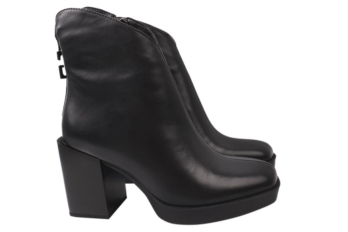 Ботильйони жіночі Farinni зі шкіри на великому підборі р. 37 Чорний (120-21/22DH)