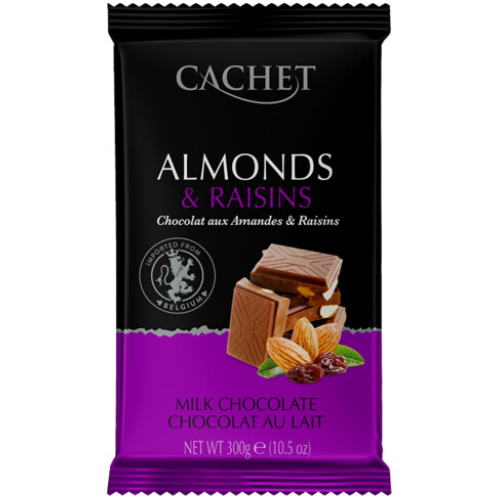 Шоколад молочный Cachet Almonds and Raisins 21722 300 г (31982444)