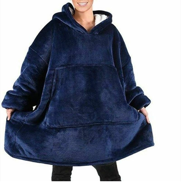 Толстовка Huggle Hoodie Blanket плюшева Синій - фото 2