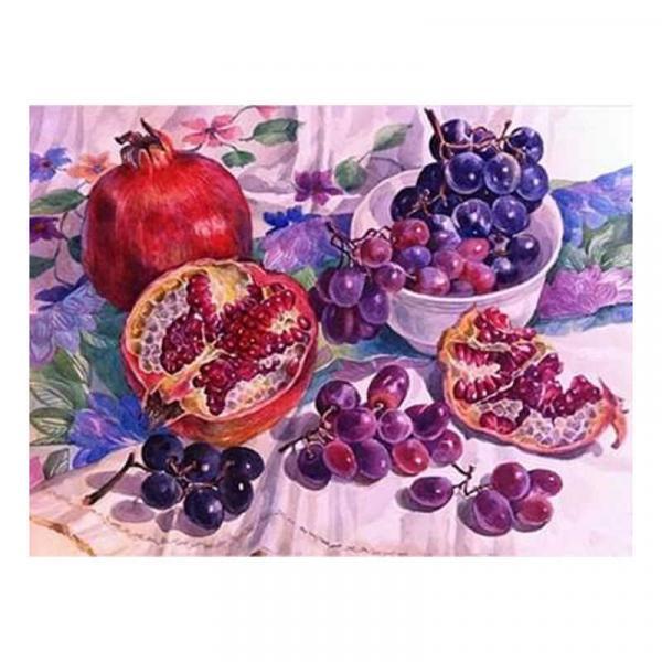 Алмазная мозаика TK Group Гранат и виноград 40х30 см с рамкой в коробке (GB74336-mt)