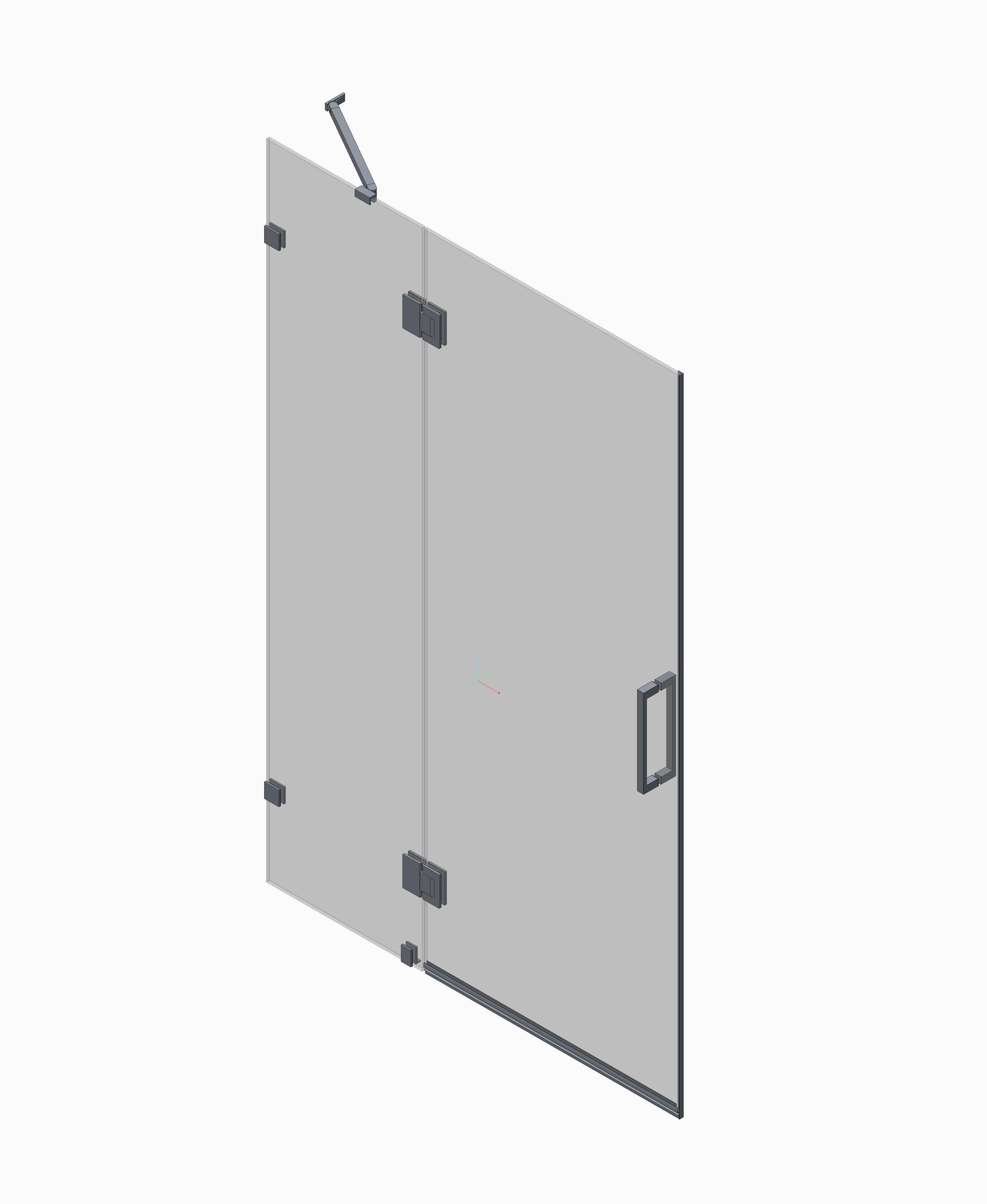Дверь в нишу KOER SR SD04-100x200-TR-01 прозрачное стекло Easy Clean 10 мм Хром (KR5386)