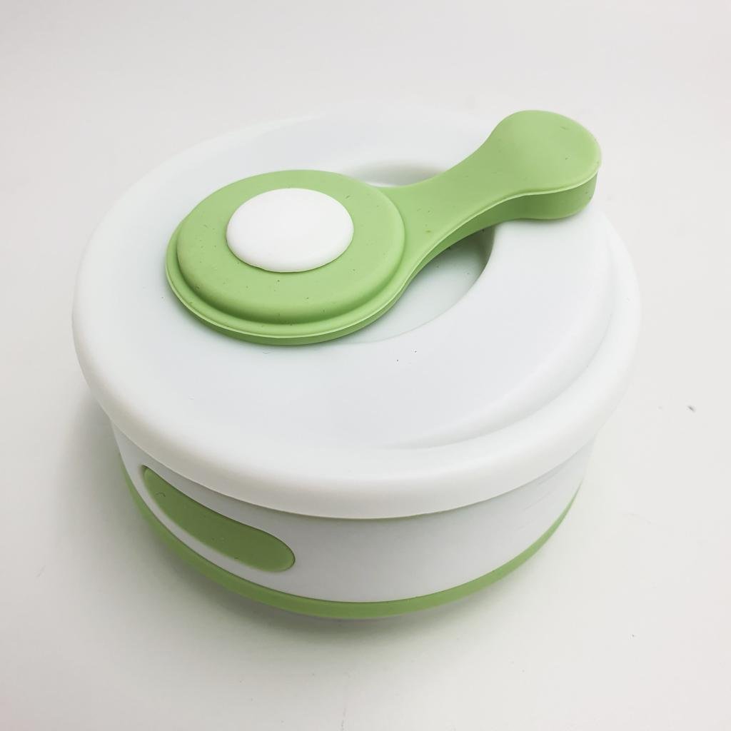 Чашка силиконовая Collapsible складная с герметичной крышкой и поилкой 350 мл Салатовый - фото 4