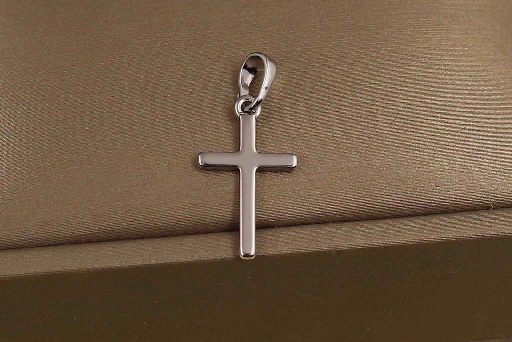 Крестик Xuping Jewelry тонкий гладкий 2 см Серебристый (2563333872)