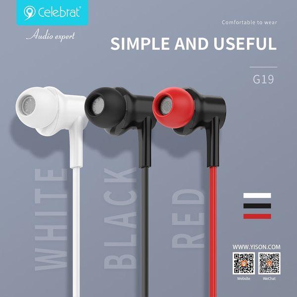 Наушники с микрофоном Celebrat G19 Wired Earphones Black - фото 4