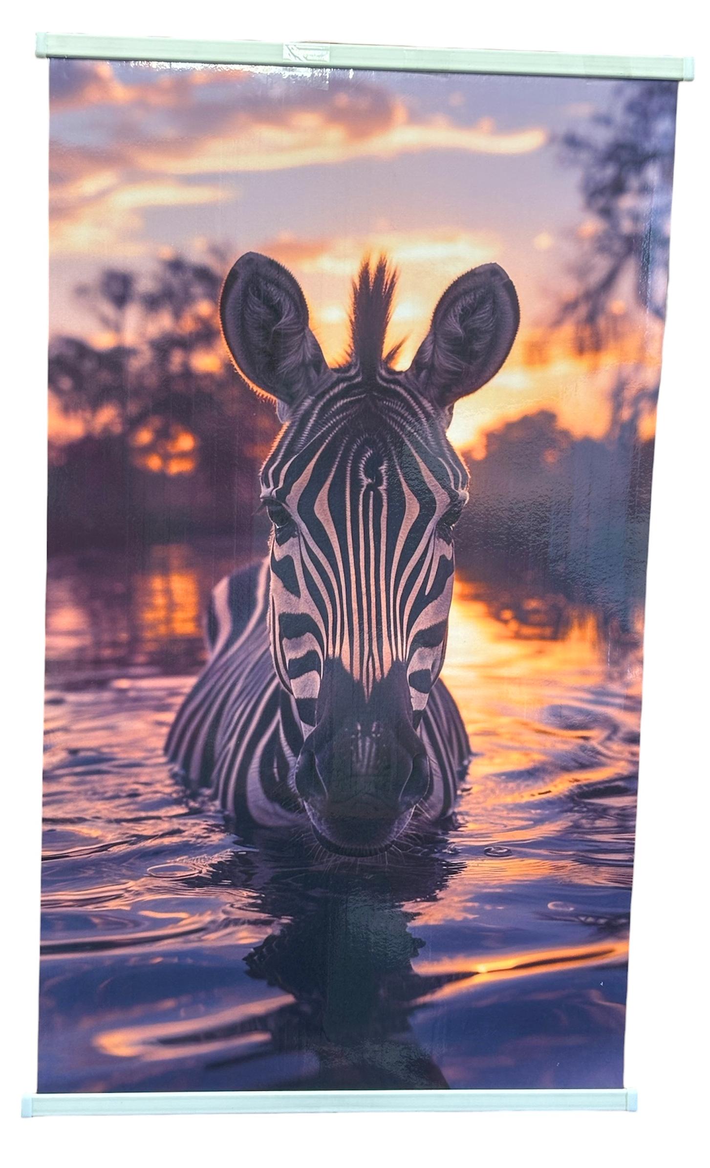 Тепловая панель Картина обои с подогревом тема зебра двойная 100х60 см (32632876)