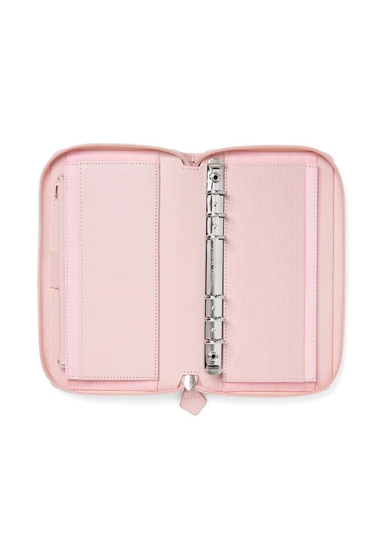 Organizzatore Filofax Formato A5 In Pelle Saffiano - Colore Blush, Con Diario Settimanale E Ricariche