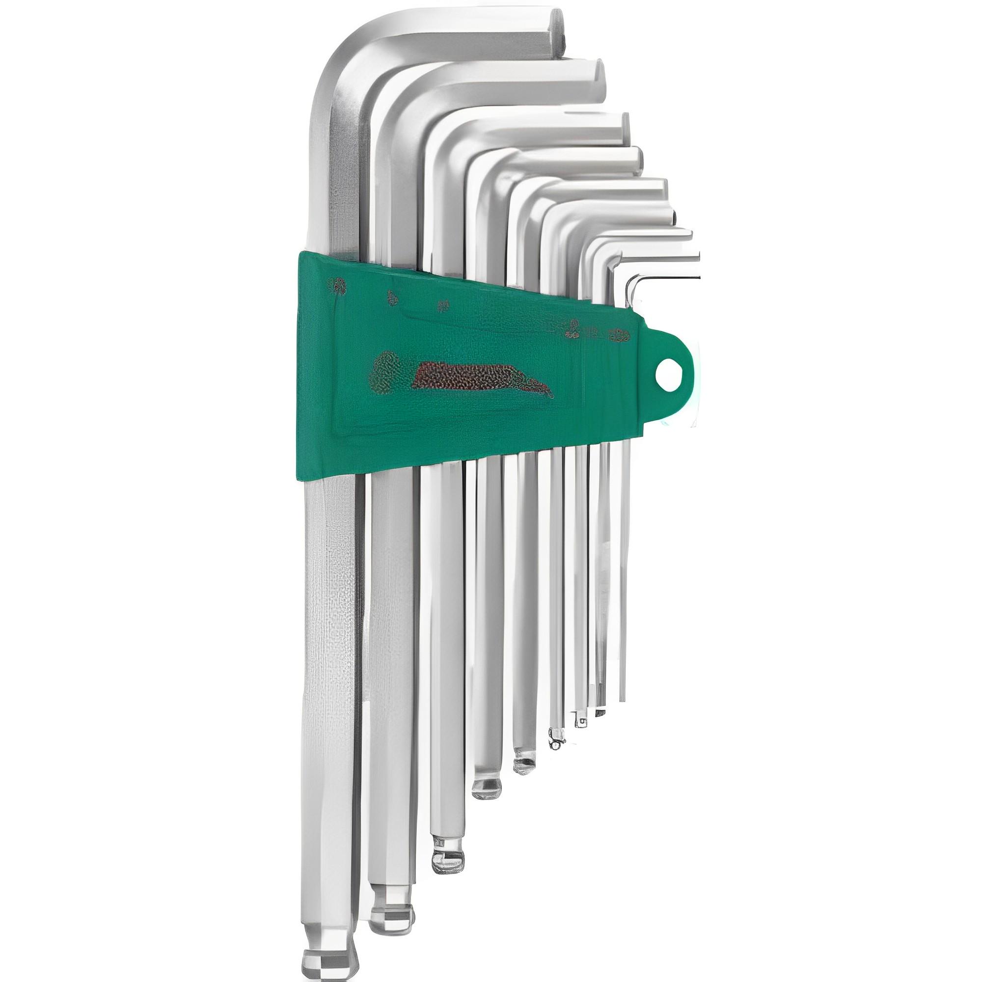 Комплект угловых шестигранников Hans с шаром 1,5-10 мм 9 пр. (00000009006)